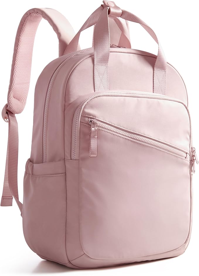 Women Backpack with 15.6” Laptop Sleeve for Travel, Work and College, Lightweight Water-resistant Backpack for Women with 8 Pockets, Pink