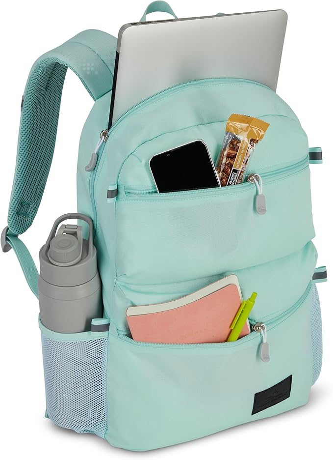 High Sierra Everclass Backpack - Travel or Work Laptop Bookbag with 360° Reflectivity, Dual Water Bottle Pockets & Fits Laptops Up To 15.6”, One Size, Sky Blue