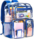 Vorspack Clear Backpack Heavy Duty - Extra Large Clear Bookbag Transparent See Through Backpacks for College Work Festival - Blue