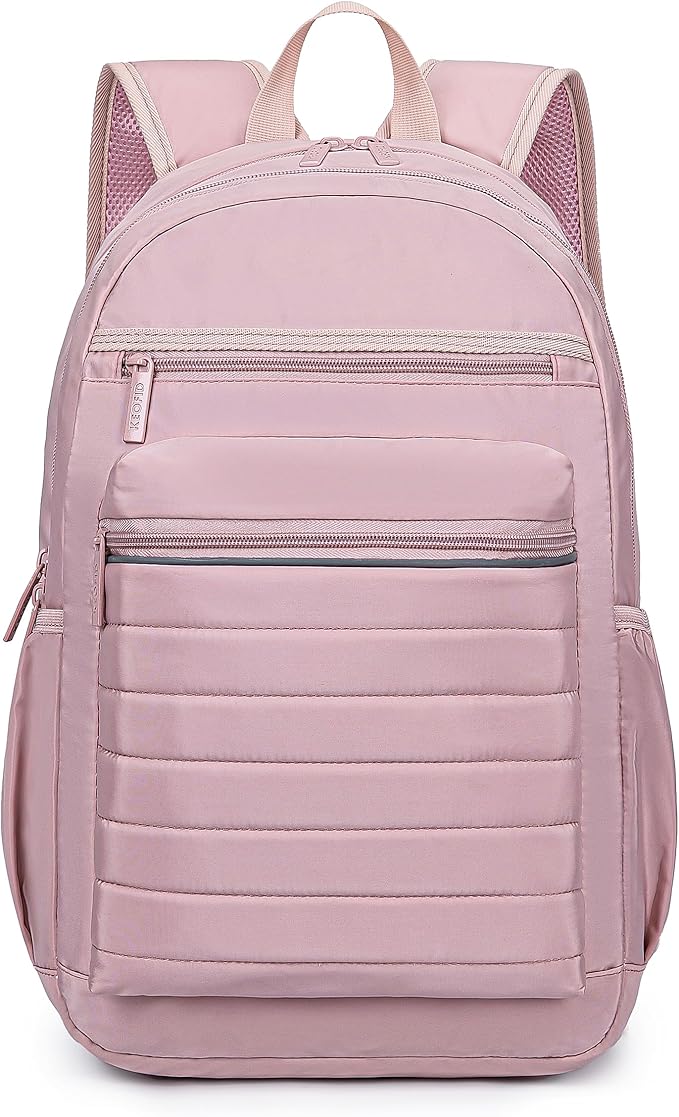 KEOFID Travel Backpack for Women, Womens Work Backpacks, Backpack Purse, Back pack for College Girls, Carry-On Travel Backpacks,Pink Bookbag (Light Pink)