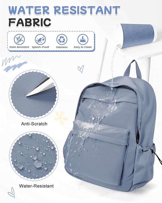 BJLFS Dark Blue Backpack for School Women Girls, Waterproof Bookbag Cute High School Backpackss for Men Teen Boys, Lightweight Travel College Backpack Mochilas Escolares para Casual Daypack Rucksack