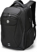Swissdigital Design Men's Laptop Backpack for College and Business Travel with Integrated USB Charging Port and RFID Protection Fits Laptops up to 15.6 Inch, Black | SD1695-01