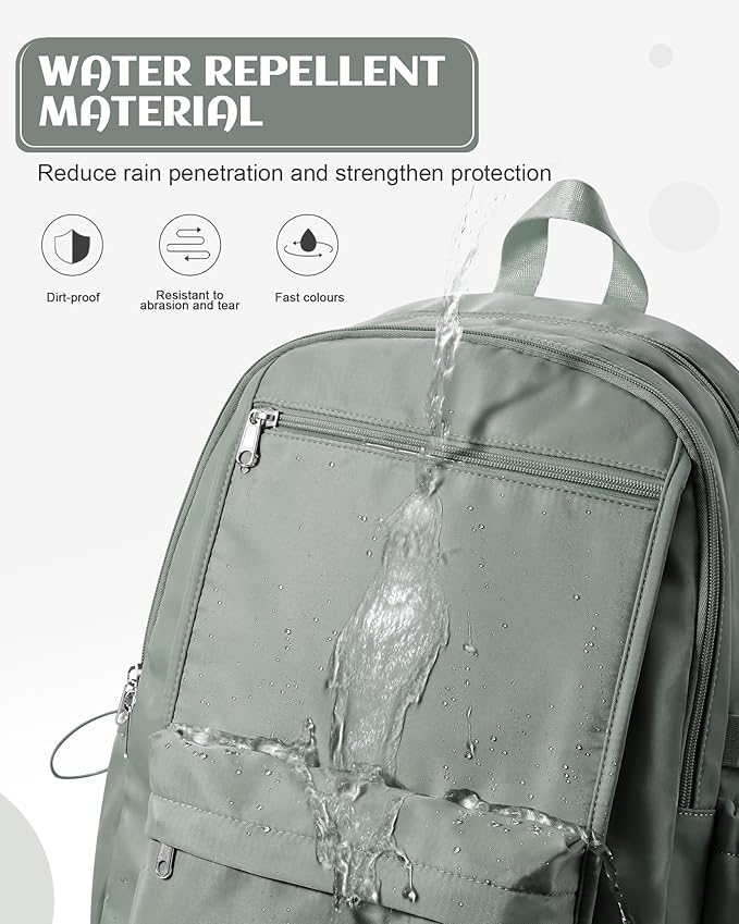 School Backpack for Teen Girls Lightweight College Backpack Women Travel Backpacks Waterproof High School Bookbag for Men Classic Casual Daypacks(Green)
