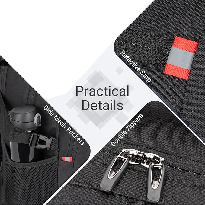 40L Expandable Laptop Backpack, Anti-thief Travel Backpack, Airline Approved Business Waterproof Carry on Luggage, Fits 15.6" Laptop for Men Women
