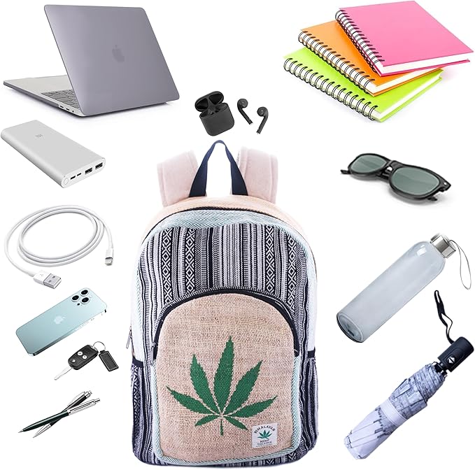 Anitya Hemp Backpack, Multi-Functional Pockets, Eco-Friendly, Unisex, Hiking Daypack, Durable Rucksack (AHLB013)