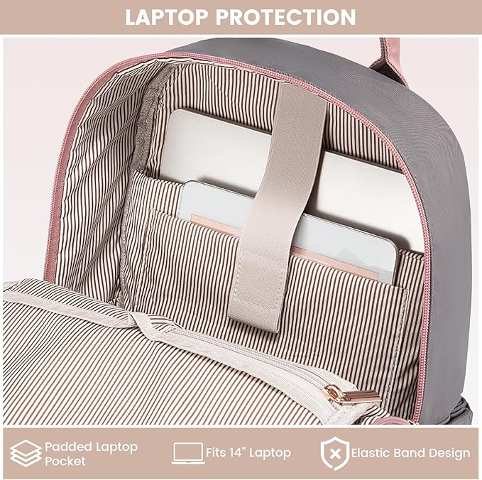 LOVEVOOK Backpack purse for Women, 14 Inch Laptop backpack Cute Waterproof Backpacks Stylish Travel Bags Vintage Daypacks for College Work