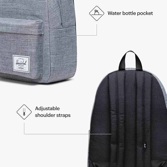 Herschel Supply Co. Unisex Herschel Classic Backpack Raven Crosshatch, XL - 30L