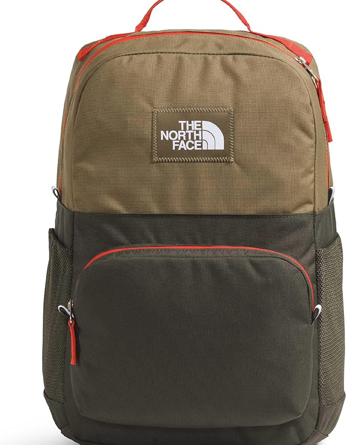The North Face Teen Chuckwalla Daypack - Travel Backpack, Laptop Sleeve, Reflective Safety Details, Adjustable Strap, Cedar/New Taupe Green/Lava Red, One Size