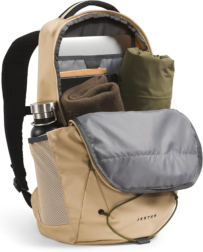 The North Face Jester Everyday Laptop Backpack - Commuter Daypack, Water Repellent, Laptop Sleeve, Khaki Stone/Forest Olive, One Size