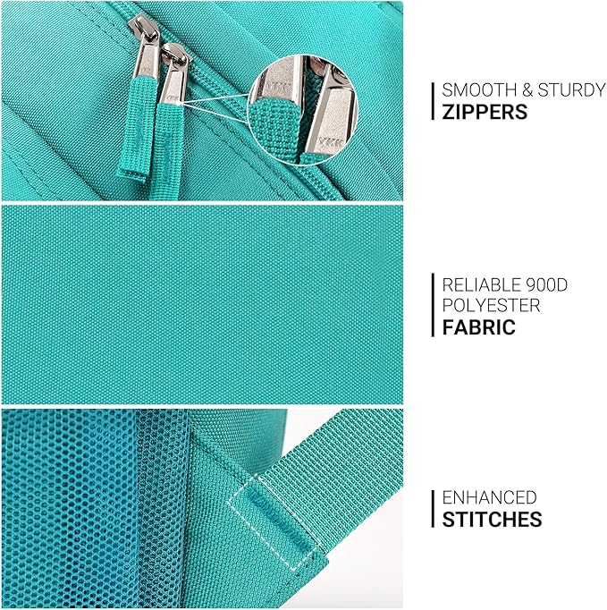 ZORFIN 26L Backpack for College, and Travel: Water Resistant Bookbag - Powderblue