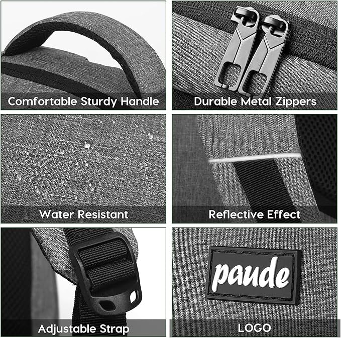 Paude Travel Backpack for Men and Women,17.3 inch School Backpack for Teens,Laptop Backpack with USB Charging port for Business College Trip
