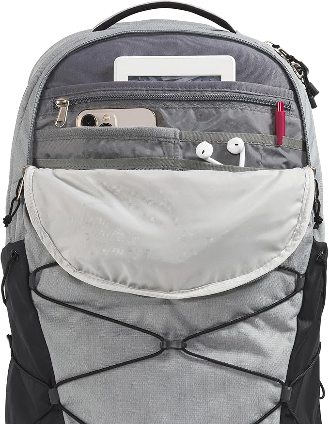 The North Face Borealis Commuter Laptop Backpack - Water Repellent, Laptop Sleeve, Large Main Compartment, Meld Grey Dark Heather/TNF Black-NPF, One Size