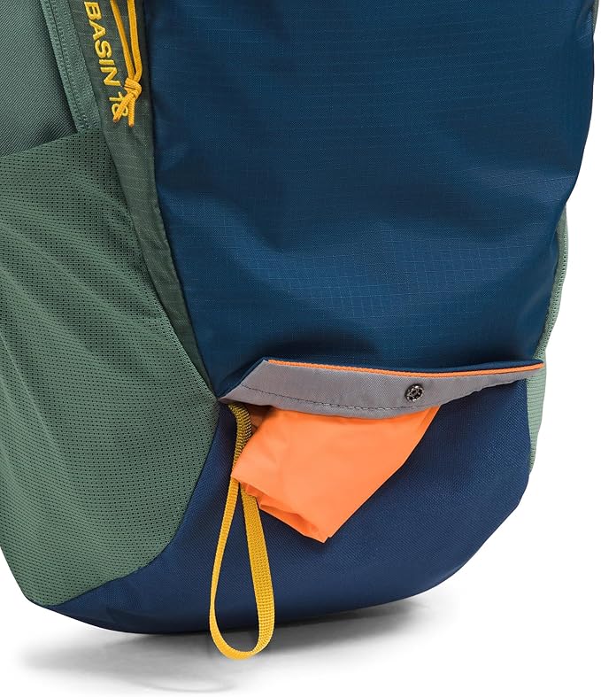 The North Face Basin 18 Liter Technical Daypack with Rain Cover - Unisex Backpack, Sternum Strap, Hiking Pole Attachment, Duck Green/Shady Blue, One Size