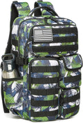 Wotony Tactical Backpack - Military waterproof backpack with multiple pockets and tactical gear for the outdoors (Green Leaf, 25L)