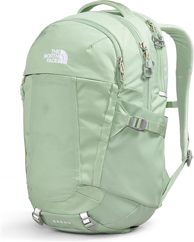The North Face Women's Recon Everyday Laptop Backpack - Commuter Travel Bag, 18" Laptop Sleeve, Water-Repellent, Misty Sage Dark Heather/Meld Grey-NPF, One Size