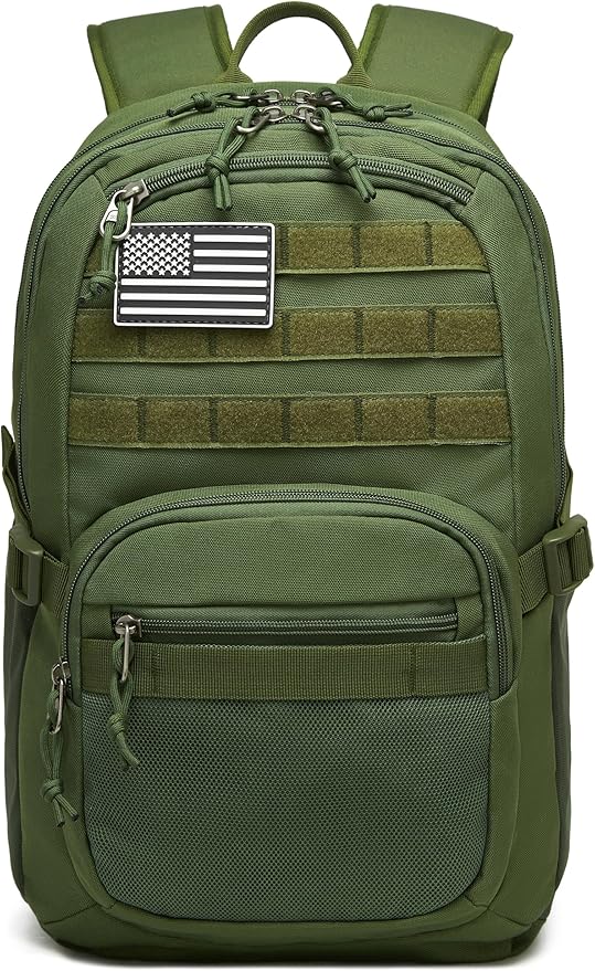 Military Tactical Backpack for Men Army 3 Days Assault Pack Bag with Molle System for Outdoor Adventures (Military green-N, 25L)