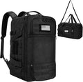40L Military Tactical Backpack for Men 3 in 1 with MOLLE System Waterproof 600D Black Backpack for Travel Outdoor Sports Camping and Weekend Trips (Black)