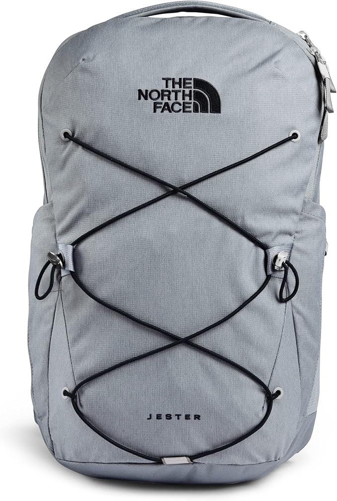 The North Face Jester Everyday Laptop Backpack, Mid Grey Dark Heather/TNF Black, One Size