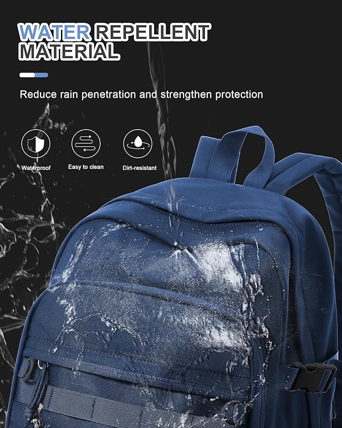 Aesthetic School Backpack for Women Men College Backpack With Lots Of Pockets Waterproof Travel Casual Daypack Cute Bookbag For Teens Girls Boys High School Bag(Blue)