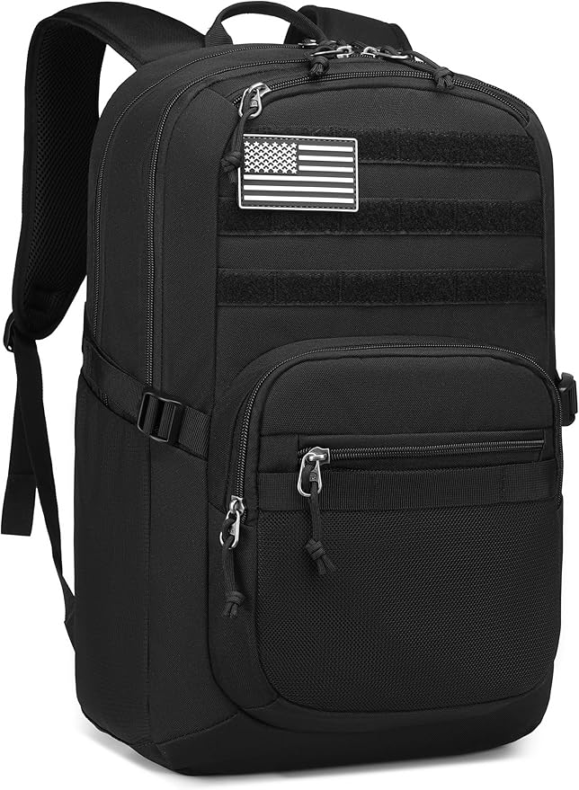 Military Tactical Backpack for Men Army 3 Days Assault Pack Bag with Molle System for Outdoor Adventures (Black, 40L)