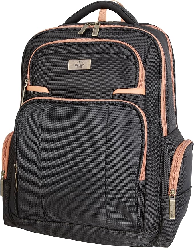 Dockers Harbor Durable Polyester Classic Laptop Travel Backpack, Black