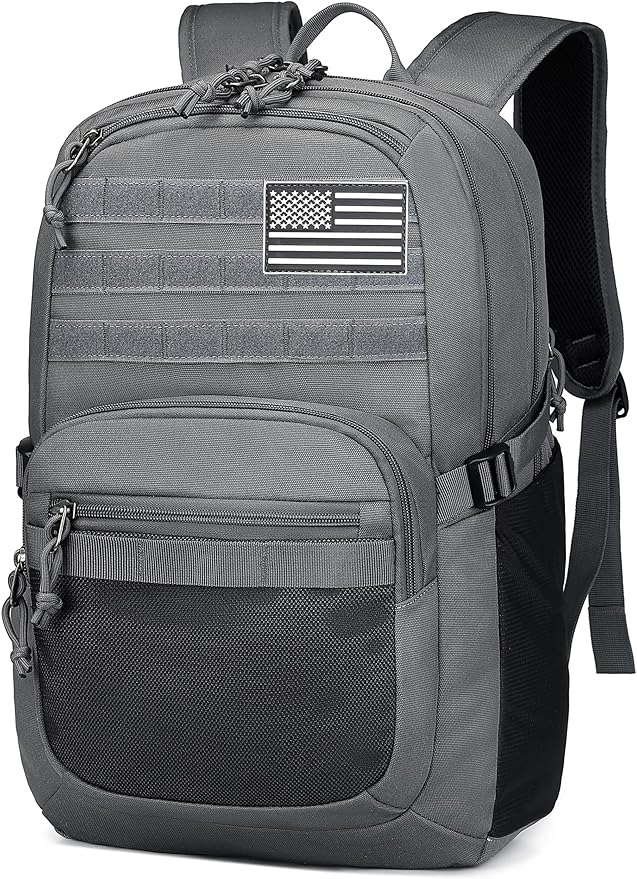 Military Tactical Backpack for Men Army 3 Days Assault Pack Bag with Molle System for Outdoor Adventures (grey, 30L)