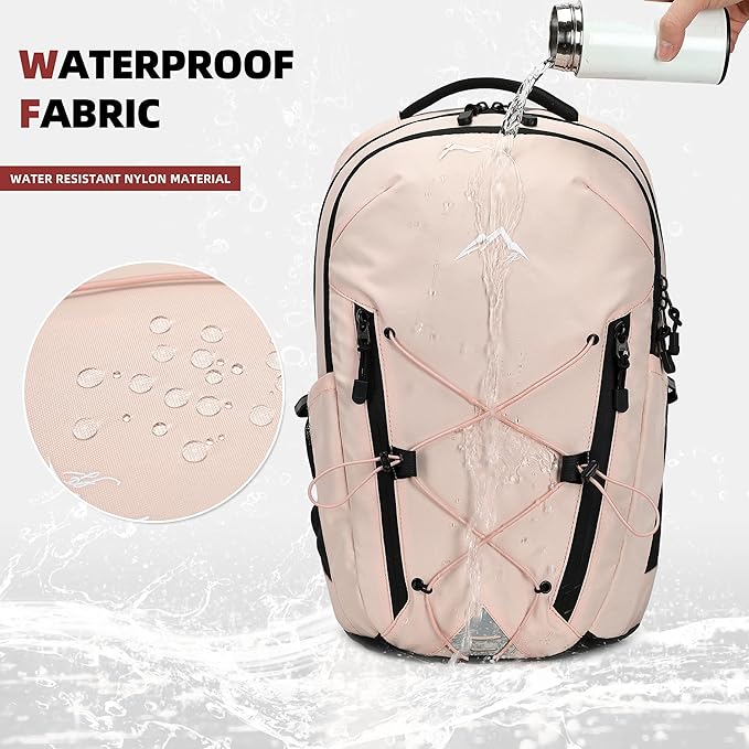 AO ALI VICTORY Women's Laptop Backpack 15.6 inch,Travel Backpack for Men,College Bookbag, Lightweight Outdoor Sport Hiking Back Pack, Everyday Daypack, Pink
