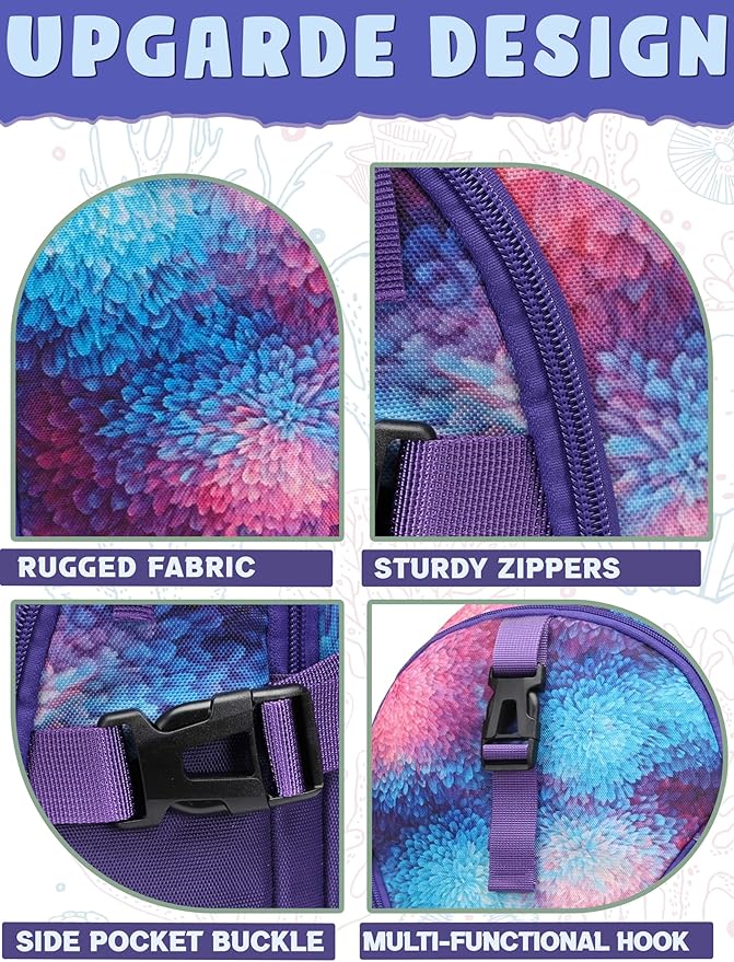 BLUEFAIRY High School Backpack for Girls Boys Middle School Bookbag for Kids Back to School Bag for College with Large Compartment Casual Daypack Mochilas para Niñas Adolescentes 18" Grape Purple