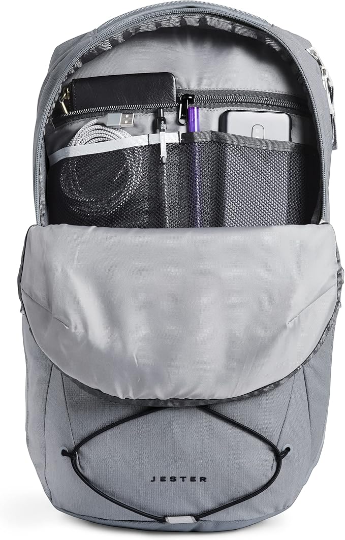 The North Face Jester Everyday Laptop Backpack, Mid Grey Dark Heather/TNF Black, One Size