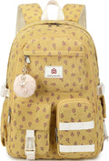 Hidds School Backpack for Teens Girls Women 15.6 Inch College Backpacks Corduroy Work Bag Kids Middle High School Bookbag Students Back Pack Anti Theft Travel Daypack Womens-Corduroy Khaki Floral