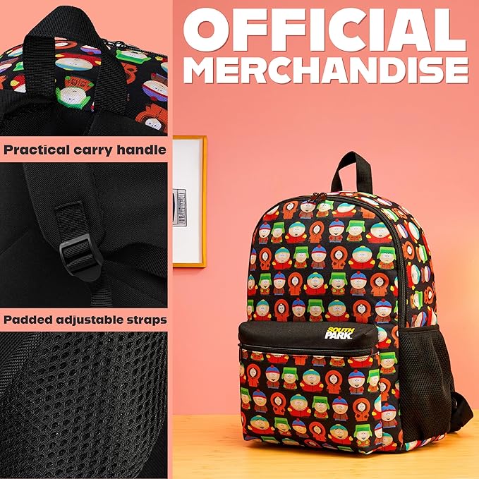South Park Backpack Men Teens Work Gym Bag Stan Kenny Eric Rucksack Bookbag (AOP