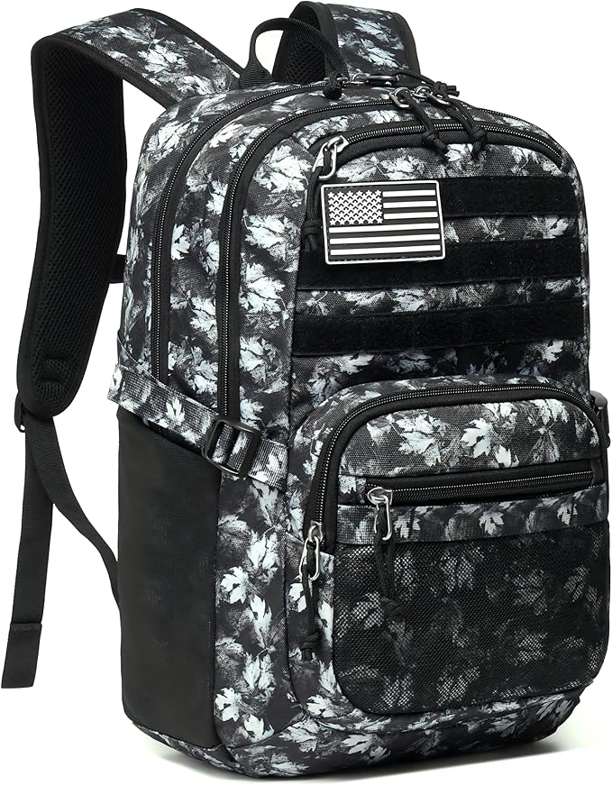 Military Tactical Backpack for Men Army 3 Days Assault Pack Bag with Molle System for Outdoor Adventures (Gray Maple Leaf, 30L)