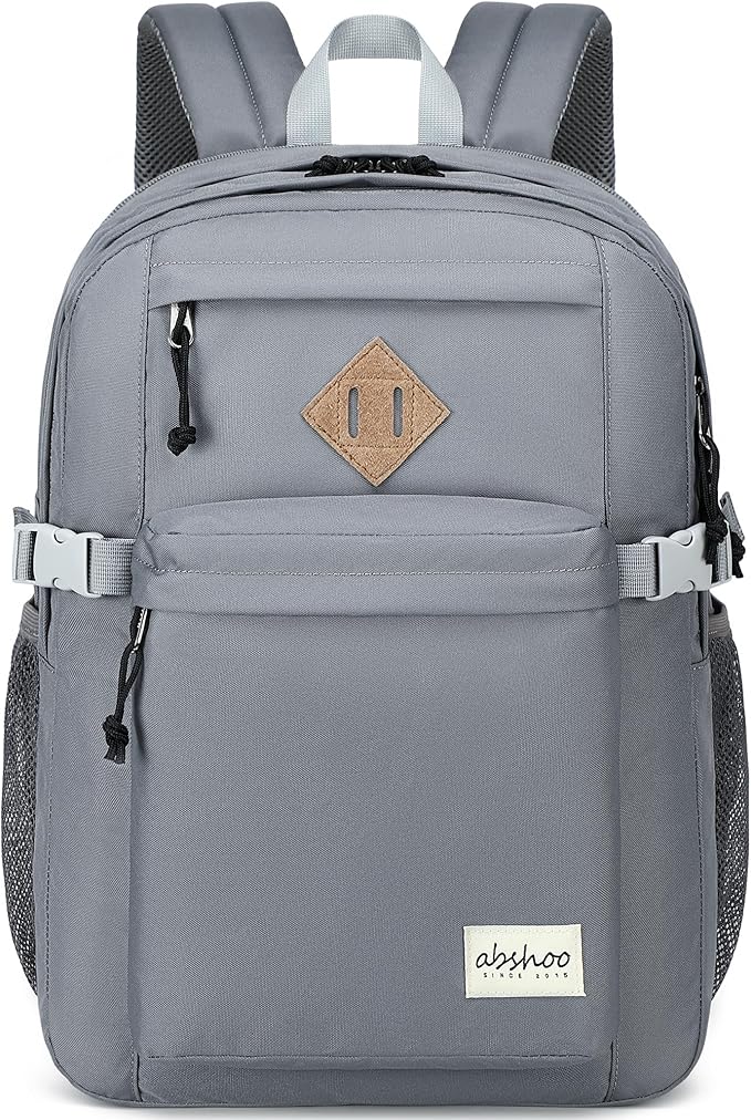 abshoo 32L Backpack for School College Bookbag Middle High School Backpacks Casual Daypack Travel Backpack (Grey)