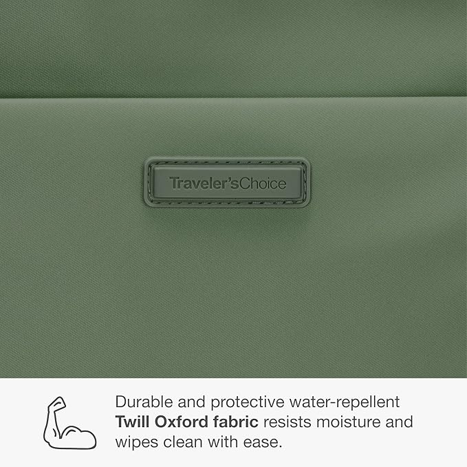 Traveler's Choice Iria 20L Backpack for Women, Water Resistant Travel Bag Daypack, Work, College, Business, Commuter, Green, Carry-on Laptop Backpack