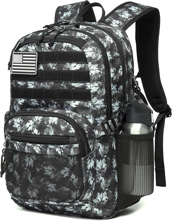 Military Tactical Backpack for Men Army 3 Days Assault Pack Bag with Molle System for Outdoor Adventures (Gray Maple Leaf, 30L)