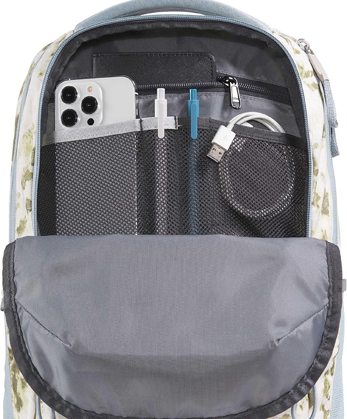 The North Face Women's Jester Everyday Laptop Backpack - Commuter Travel Bag, Laptop Sleeve, Water-Repellent, Desert Stone Floral Dye Print/Frost Grey, One Size