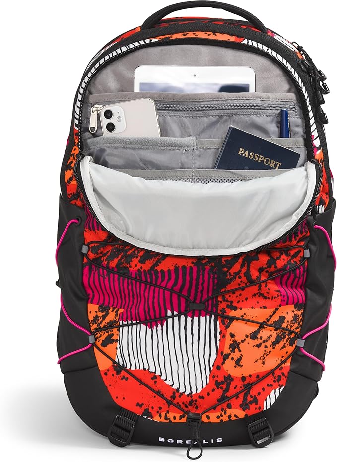 The North Face Women's Borealis Commuter Laptop Backpack, Fiery Red Abstract Yosemite Print/TNF Black/Mr. Pink, One Size