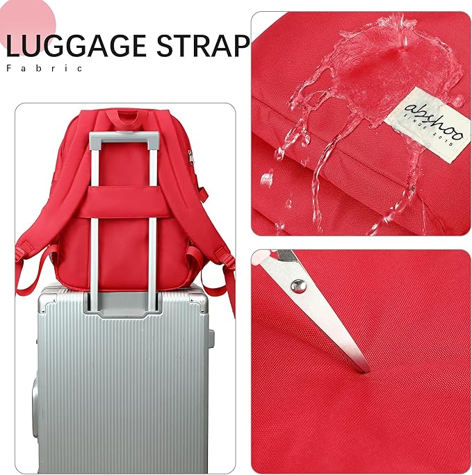 abshoo 32L Backpack for School College Bookbag Middle High School Backpacks Casual Daypack Travel Backpack (Red)
