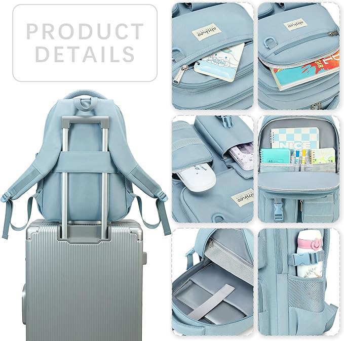 abshoo Large Heavy Duty Backpack For School College Bookbag Casual Multi Pocket Travel Backpacks