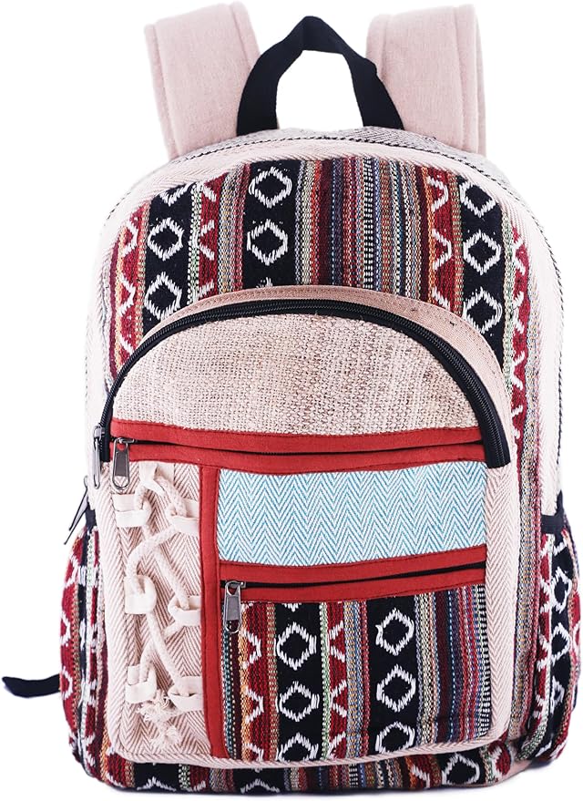 Anitya Hemp Backpack, Multi-Functional Pockets, Eco-Friendly, Unisex, Hiking Daypack, Durable Rucksack (AHLB09)