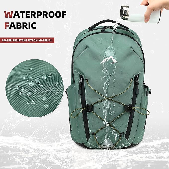 AO ALI VICTORY Women's Laptop Backpack 15.6 inch,Travel Backpack for Men,College Bookbag, Lightweight Outdoor Sport Hiking Back Pack, Everyday Daypack, Green