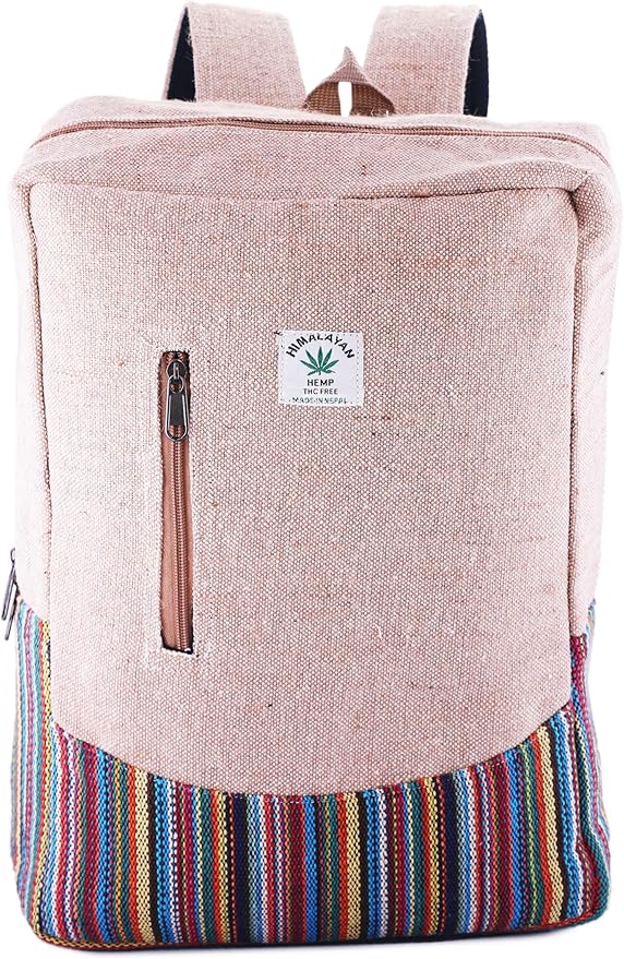 Anitya Hemp Backpack, Multi-Functional Pockets, Eco-Friendly, Unisex, Hiking Daypack, Durable Rucksack (AHLB011)