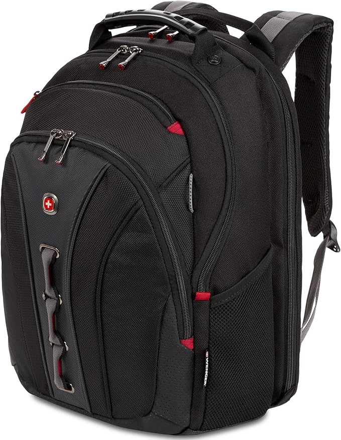 Wenger Legacy 16 inch Laptop Backpack, Men's and Women's Laptop Bag, Black/Gray, One Size