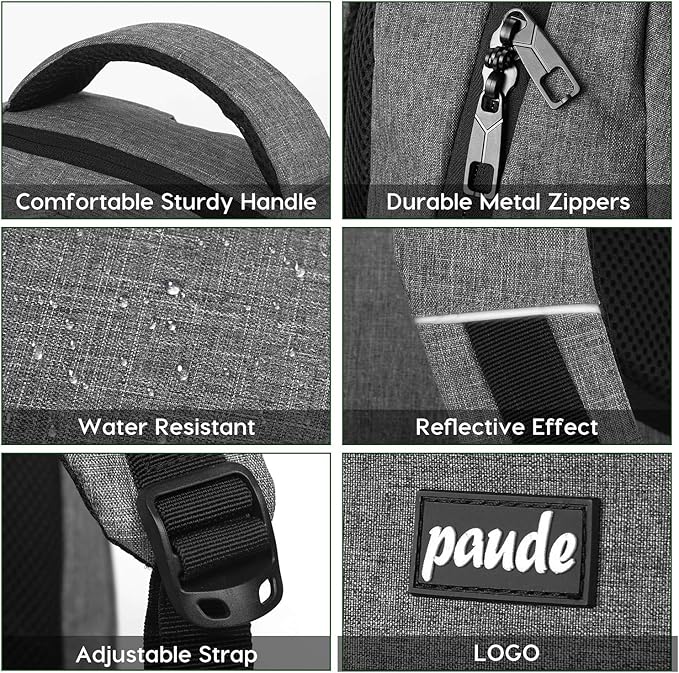 Paude Backpack for Women and Men,School College Backpack 15.6 inch Laptop bookbag with USB Port for High School Student