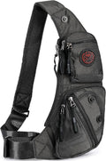 NICGID Sling Bag Chest Shoulder Backpack Crossbody Bags Casual Daypack for Men Women (Black-2620N)