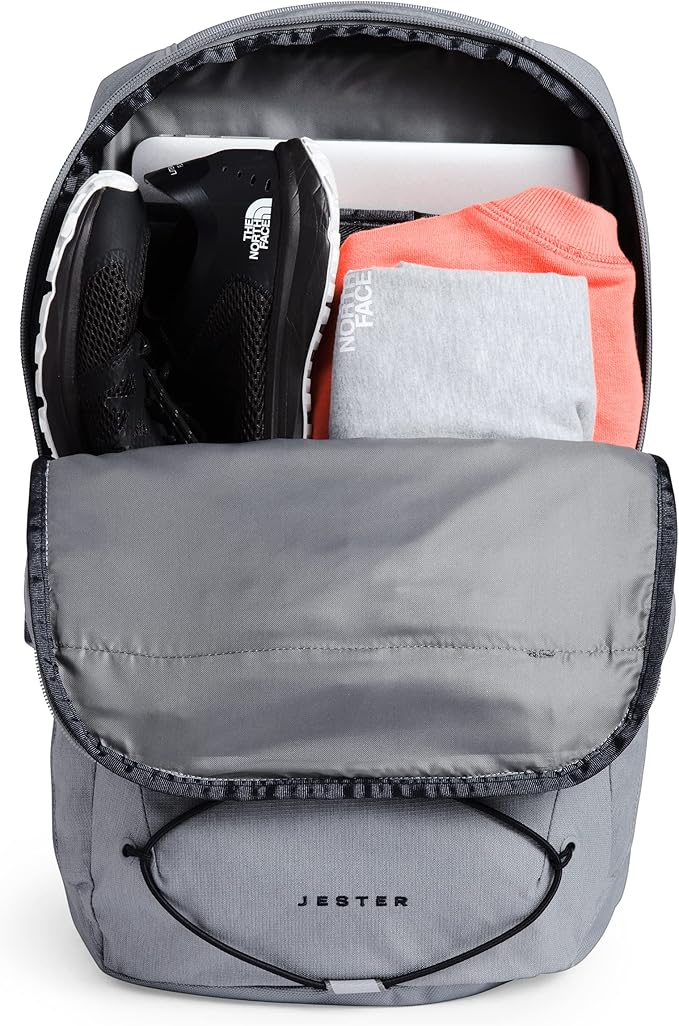 The North Face Jester Everyday Laptop Backpack, Mid Grey Dark Heather/TNF Black, One Size