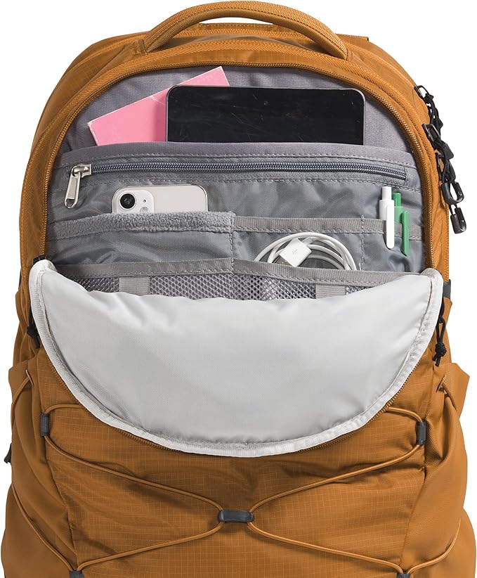 The North Face Borealis Commuter Laptop Backpack - Water Repellent, Laptop Sleeve, Large Main Compartment, Timber Tan/TNF Black, One Size