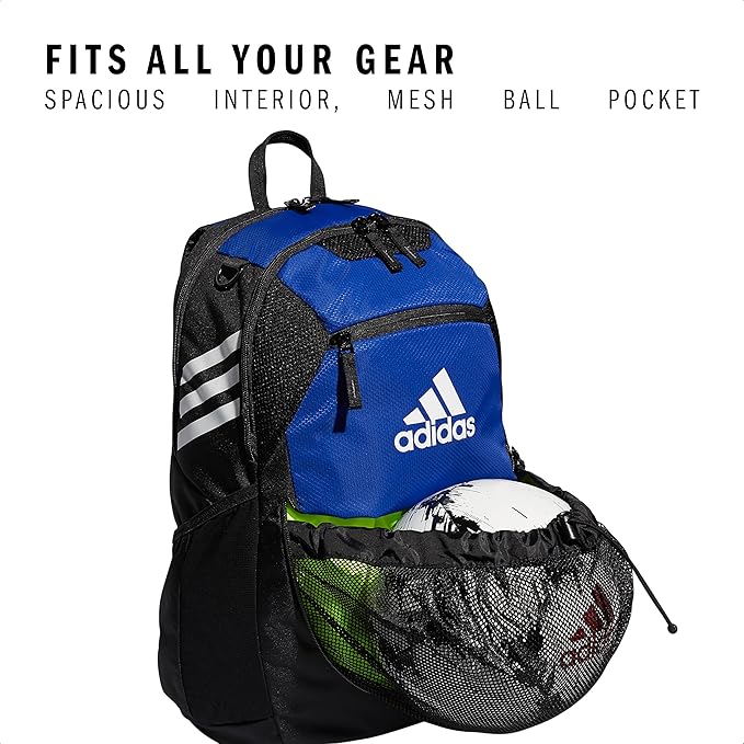 adidas Stadium 3 Soccer Backpack with Ball Pocket, 36L