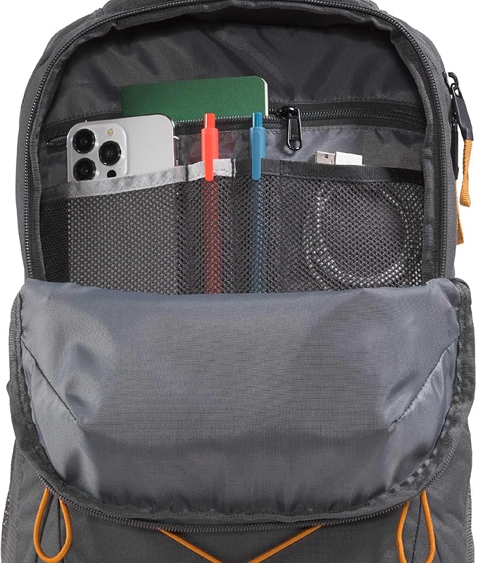 The North Face Jester Everyday Laptop Backpack - Commuter Daypack, Water Repellent, Laptop Sleeve, Anthracite Grey/Dust Orange, One Size