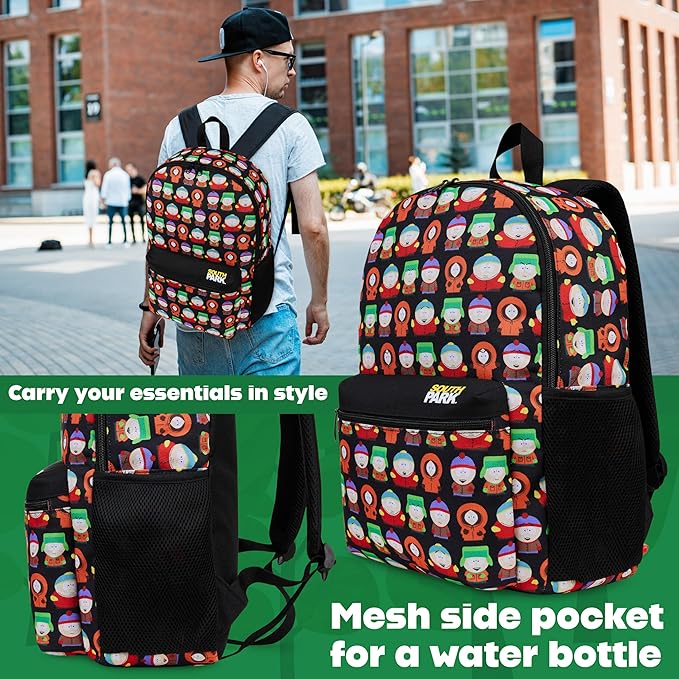 South Park Backpack Men Teens Work Gym Bag Stan Kenny Eric Rucksack Bookbag (AOP